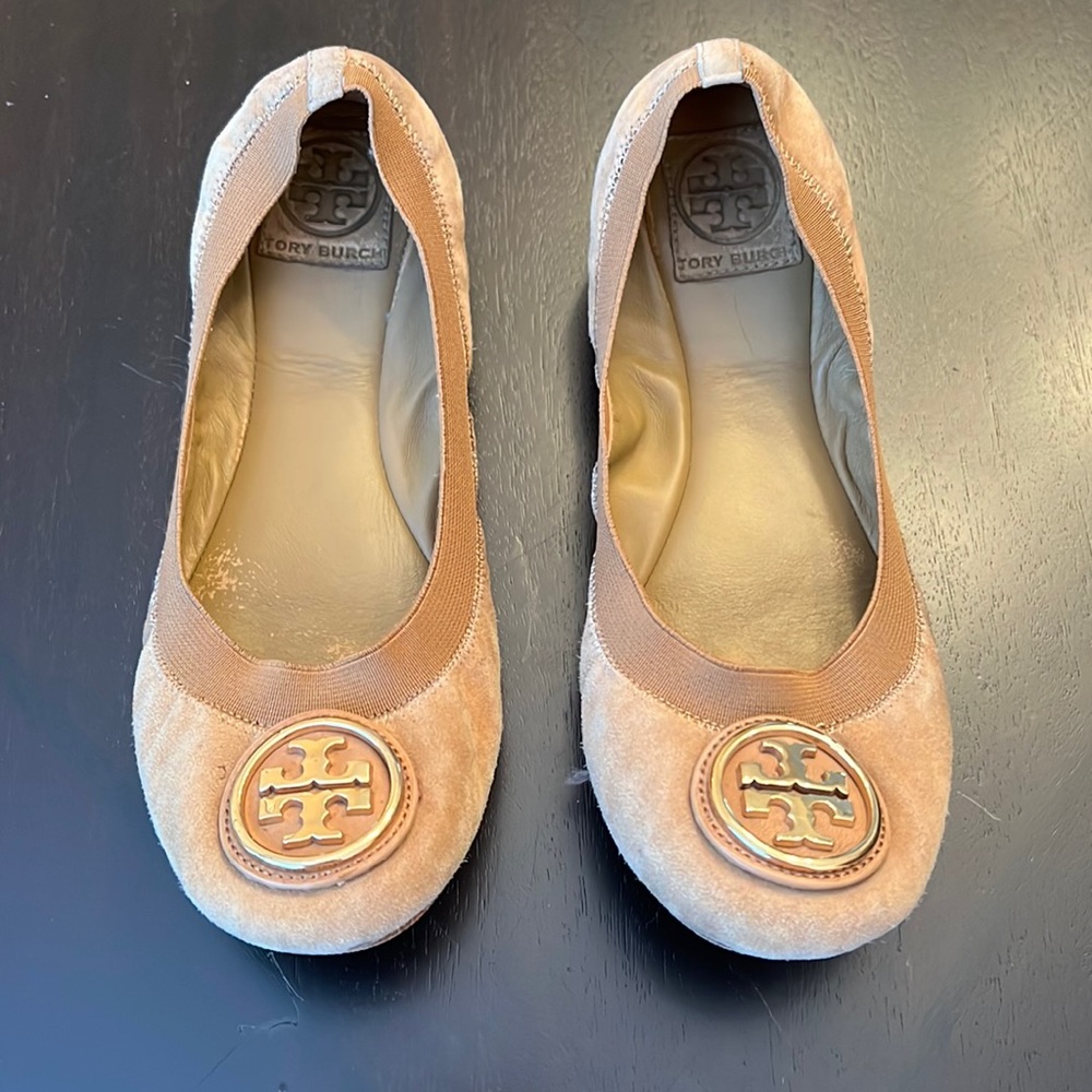 Tory Burch Flats Beige Suede 8.5M